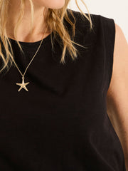 Tia Black Jersey Tank Top