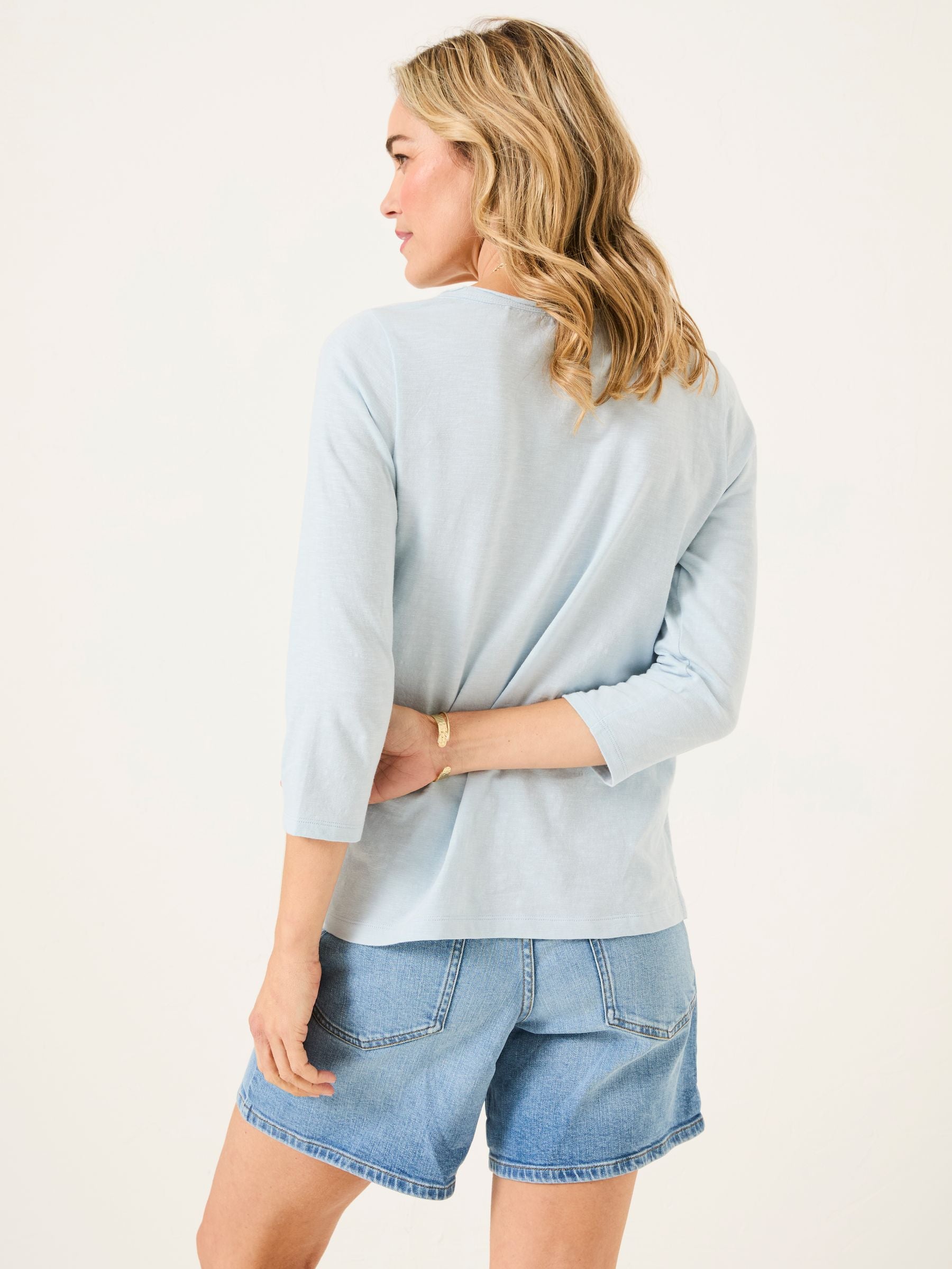 Porter Pale Blue 100% Cotton T-Shirt