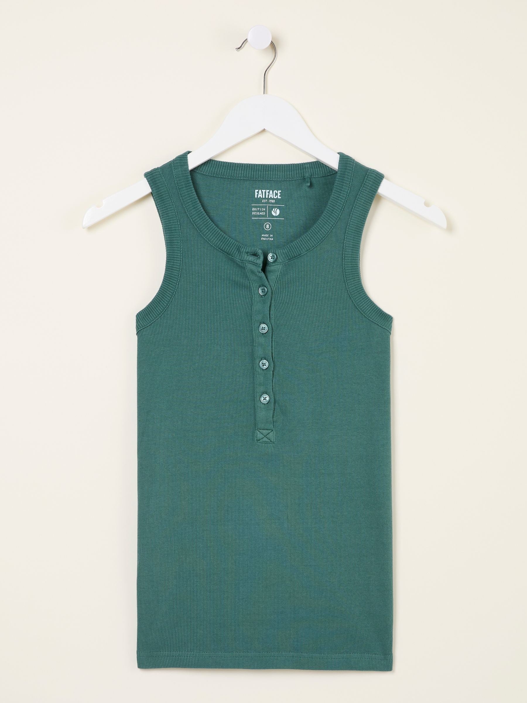 Rachel Teal Green Rib Vest