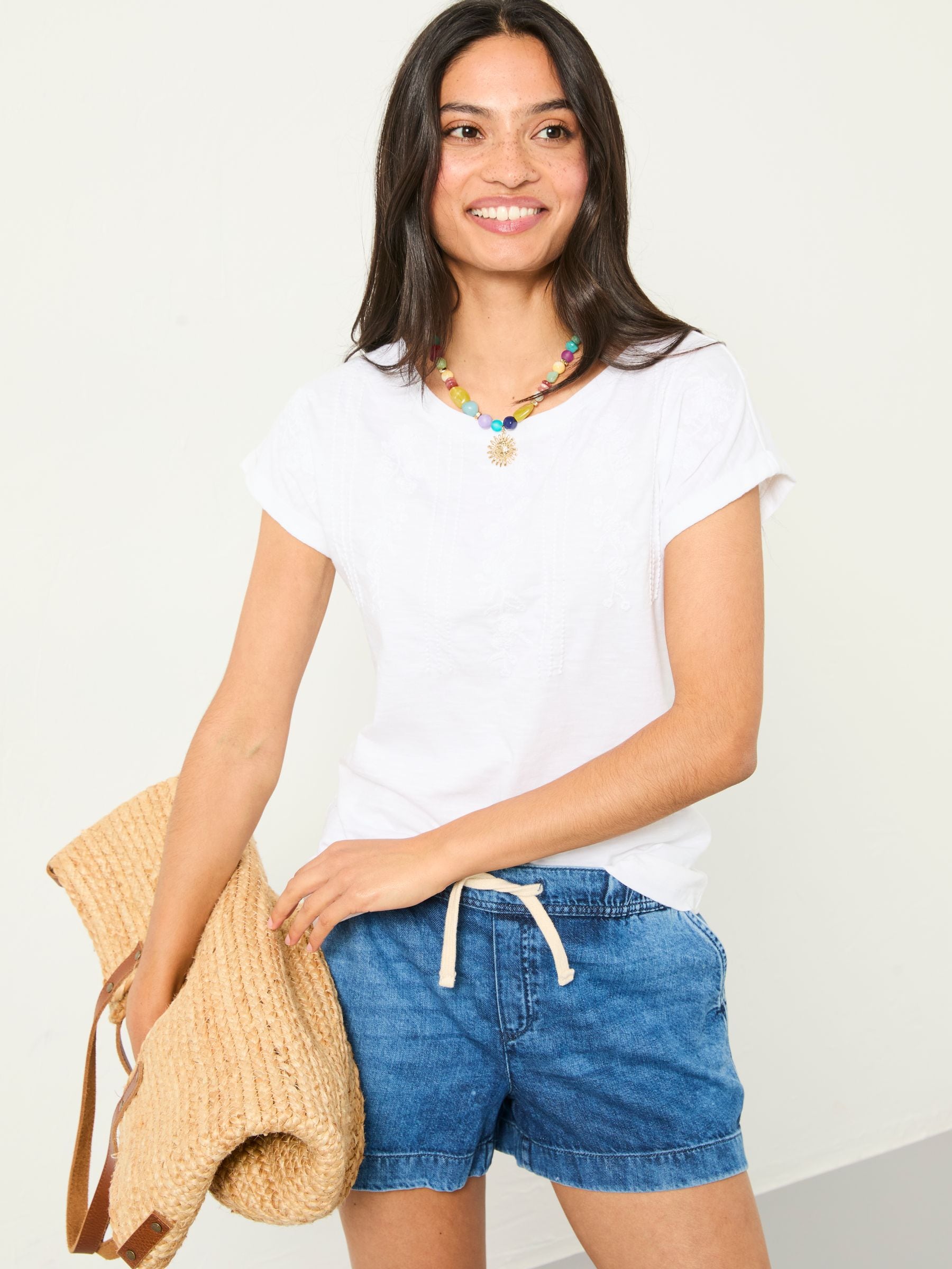 Ivy White Embroidered T-Shirt