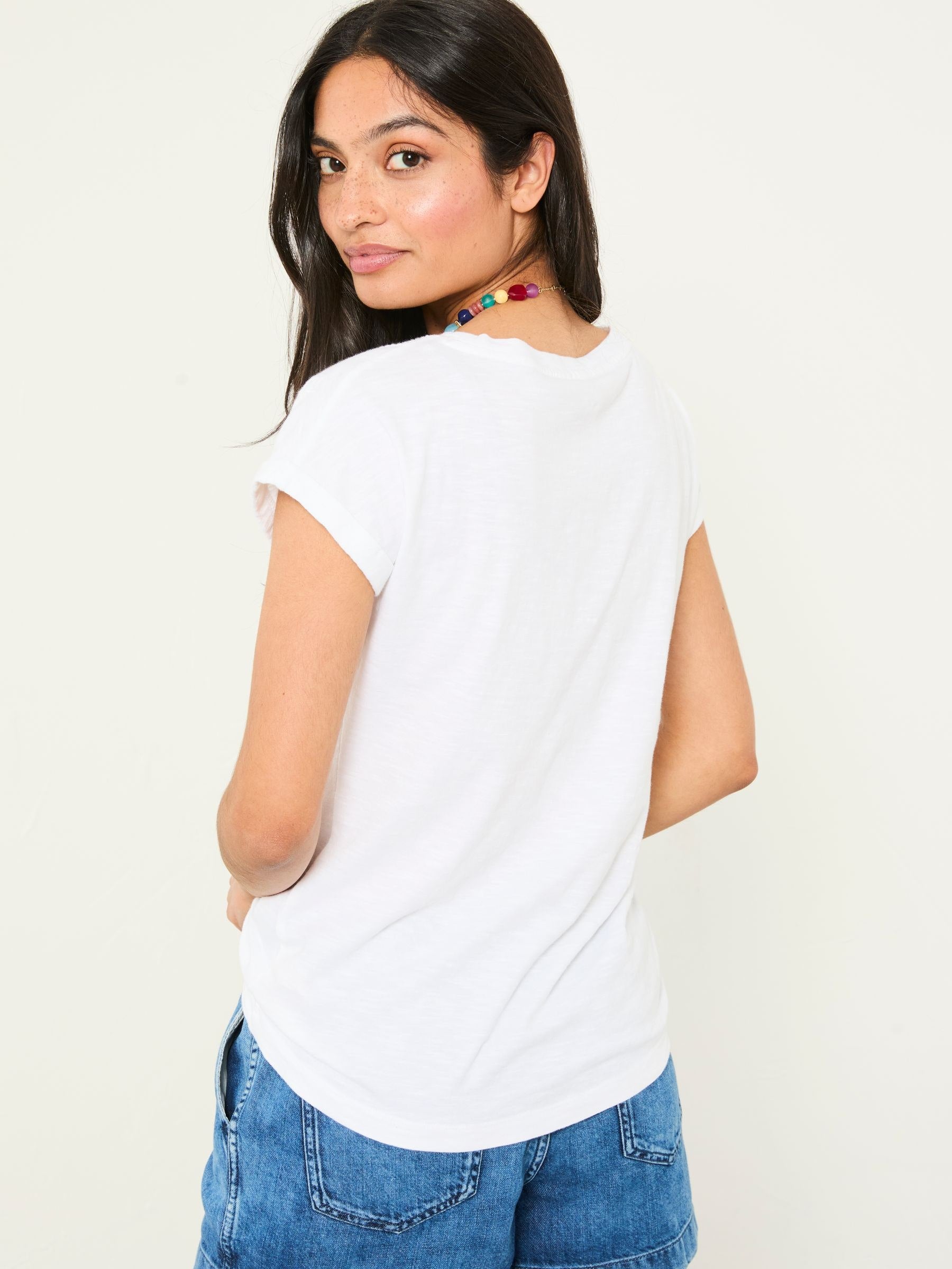 Ivy White Embroidered T-Shirt