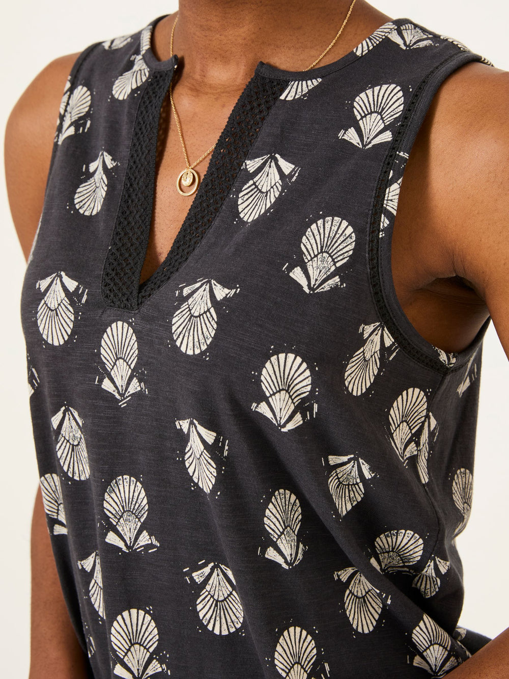 Tessa Black Mono Shells Jersey Tunic
