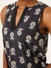 Tessa Black Mono Shells Jersey Tunic