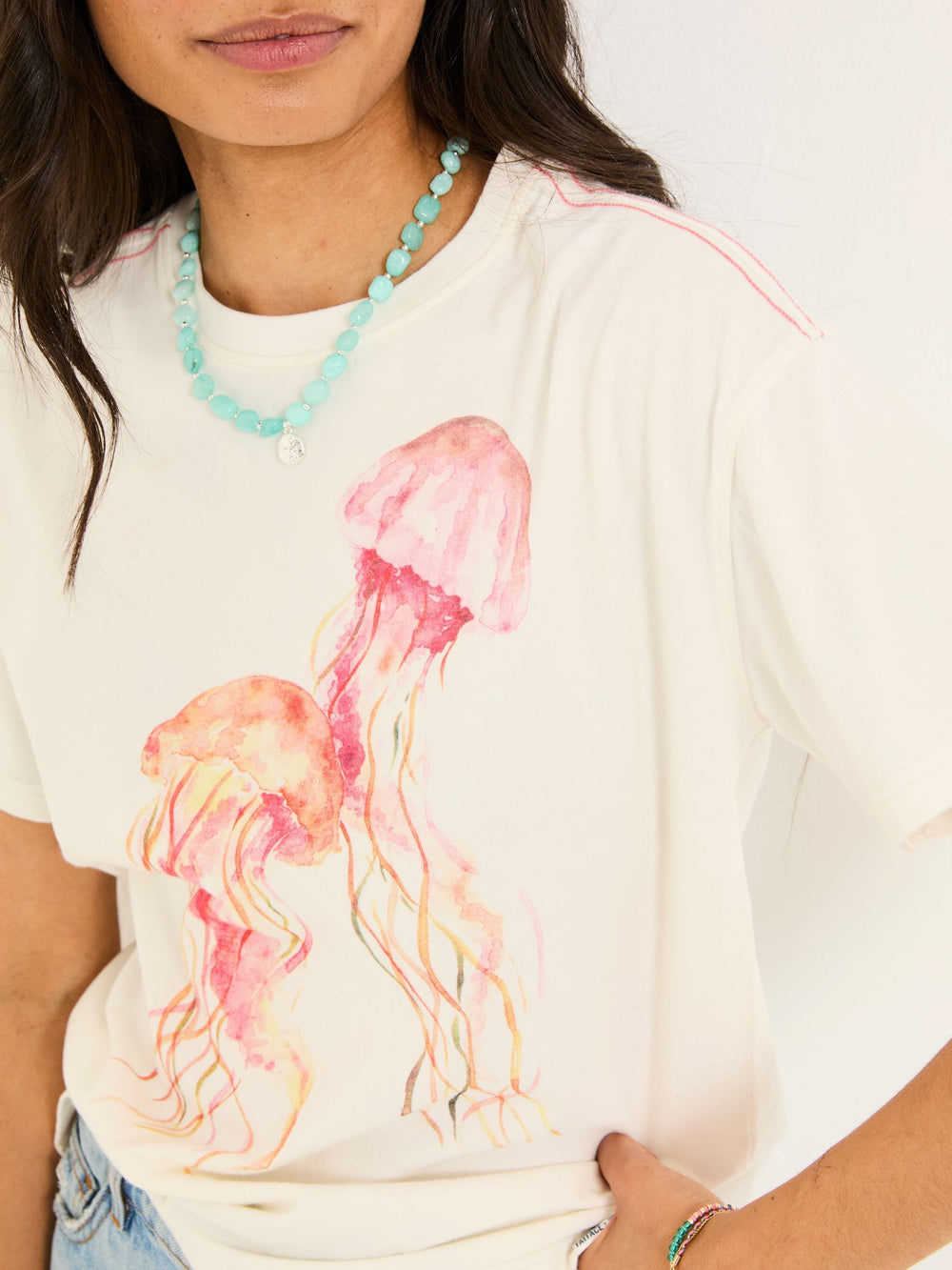 White MCS Jellyfish Graphic T Shirt