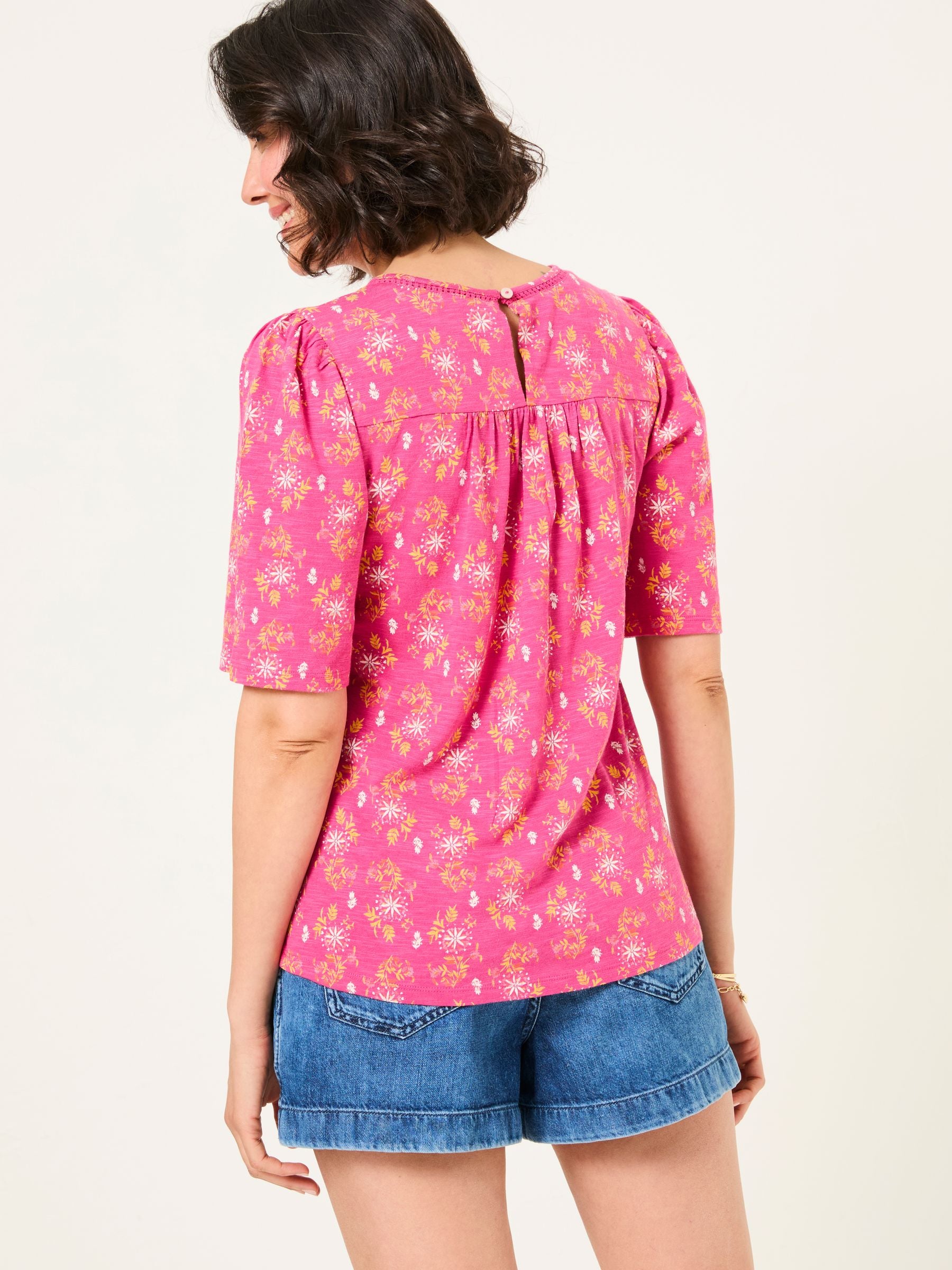 Kim Mid Pink Floral Block Floral Block Top