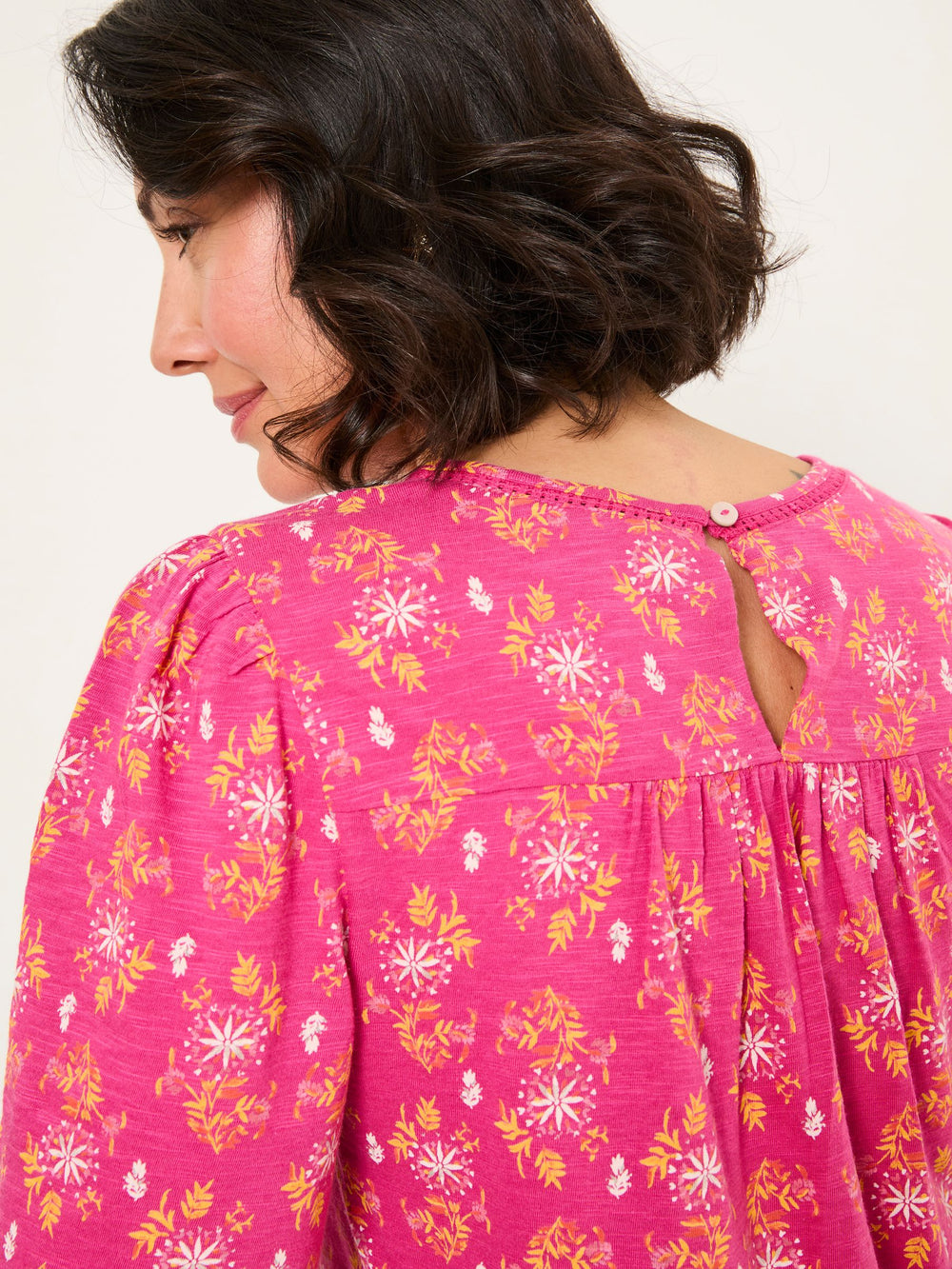 Kim Mid Pink Floral Block Floral Block Top