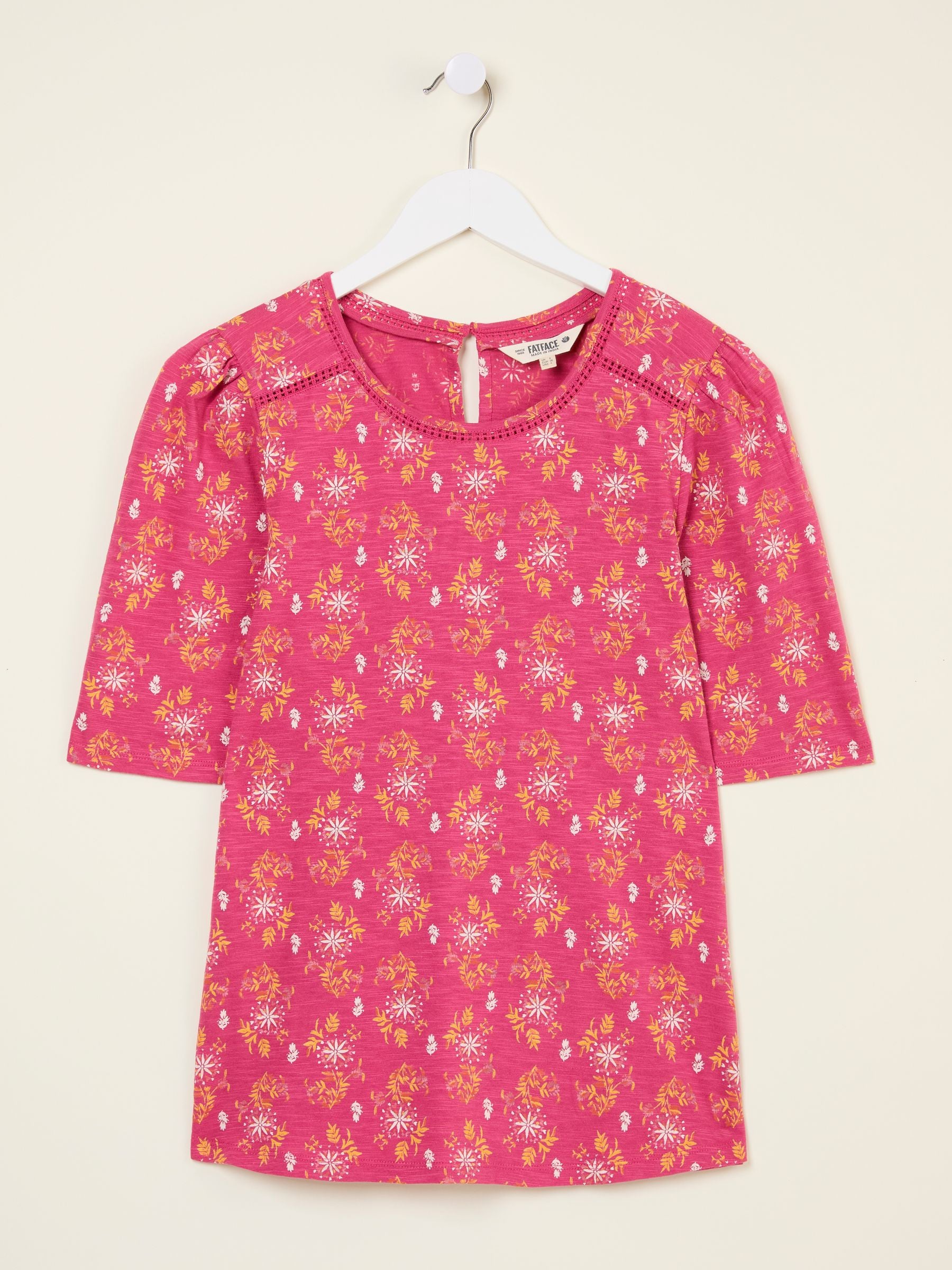 Kim Mid Pink Floral Block Floral Block Top