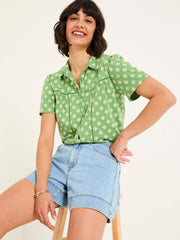 Kit Mid Green Woodblock Short Sleeve Jersey Shirt