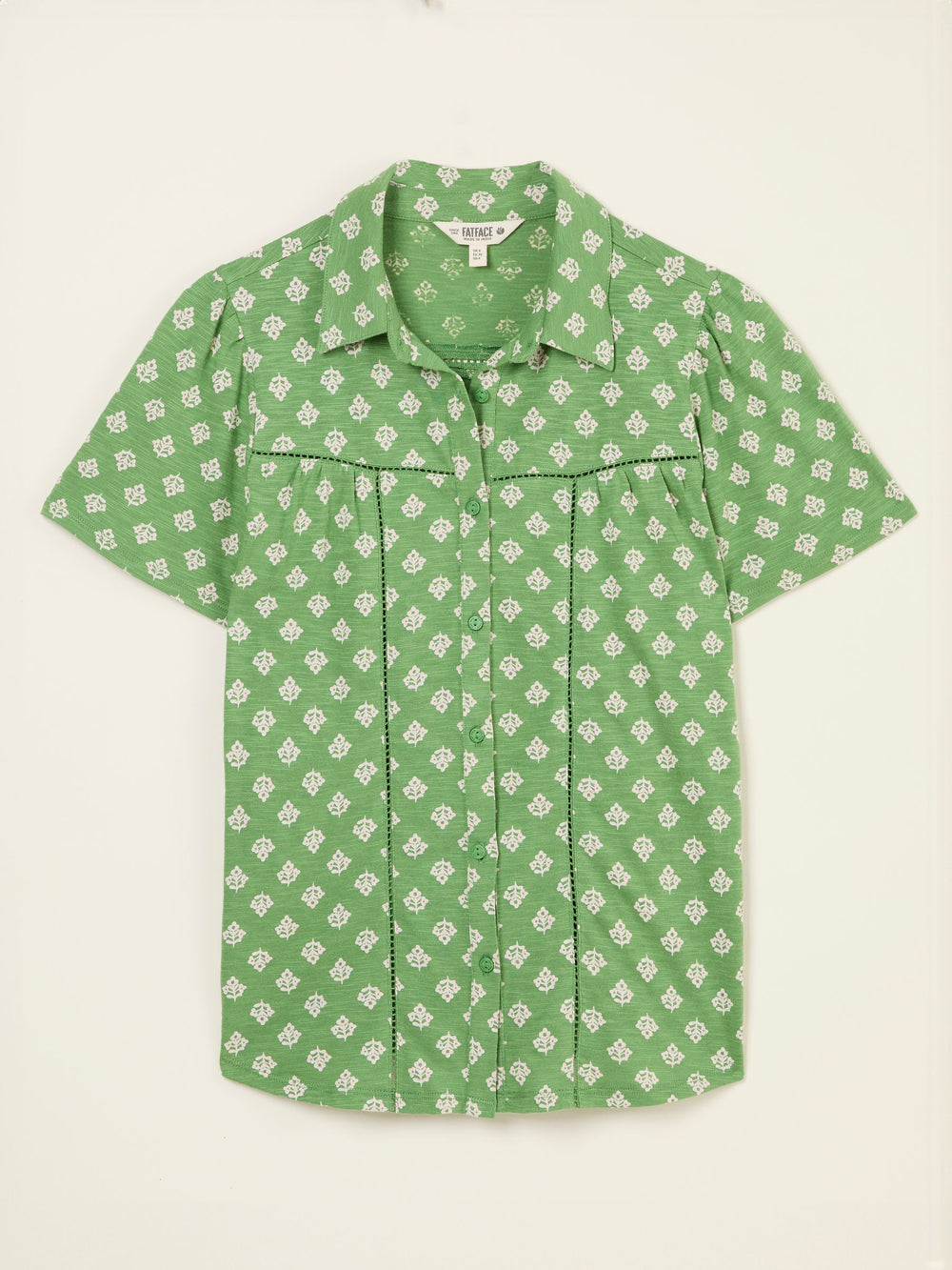 Kit Mid Green Woodblock Short Sleeve Jersey Shirt