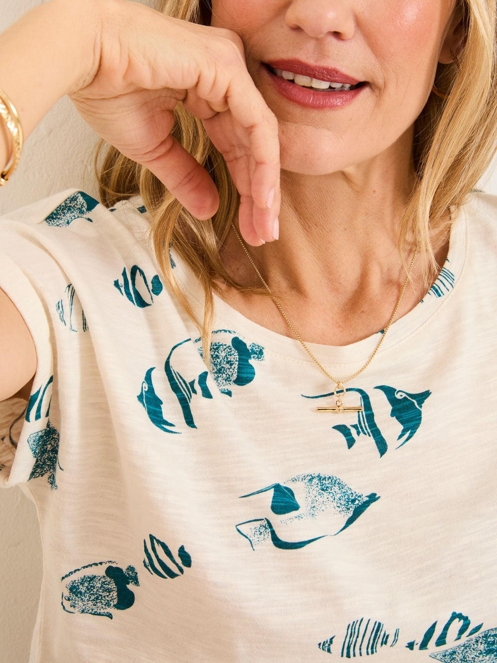 Ivy Ivory Shoal Shoal Printed T Shirt