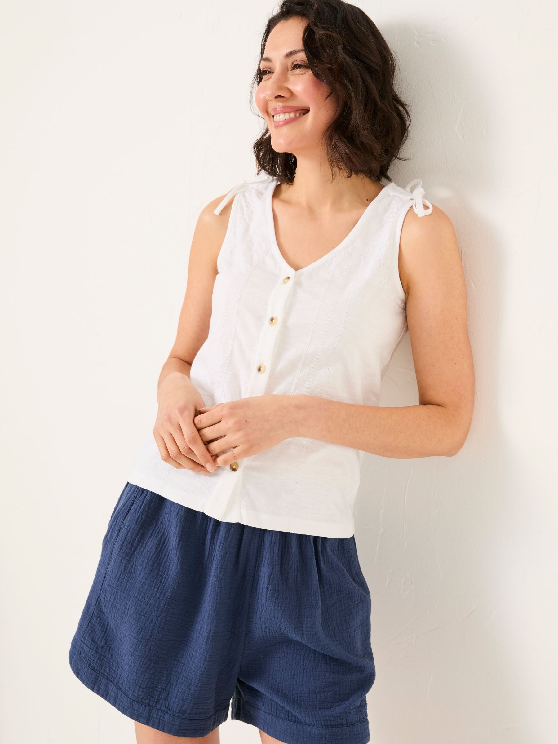 Claudia White Stripe Jersey Tank