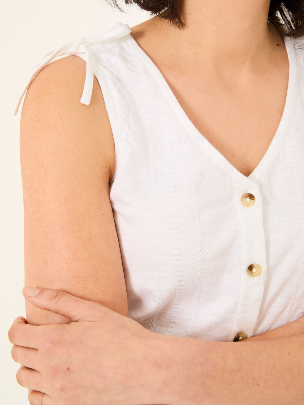Claudia White Stripe Jersey Tank