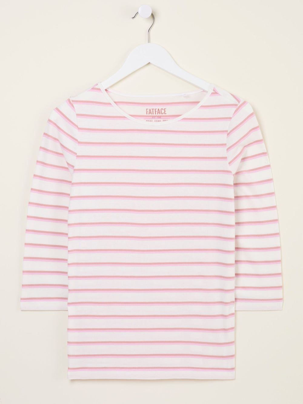 Breton Light Pink 100% Cotton 3/4 Sleeve T-Shirt