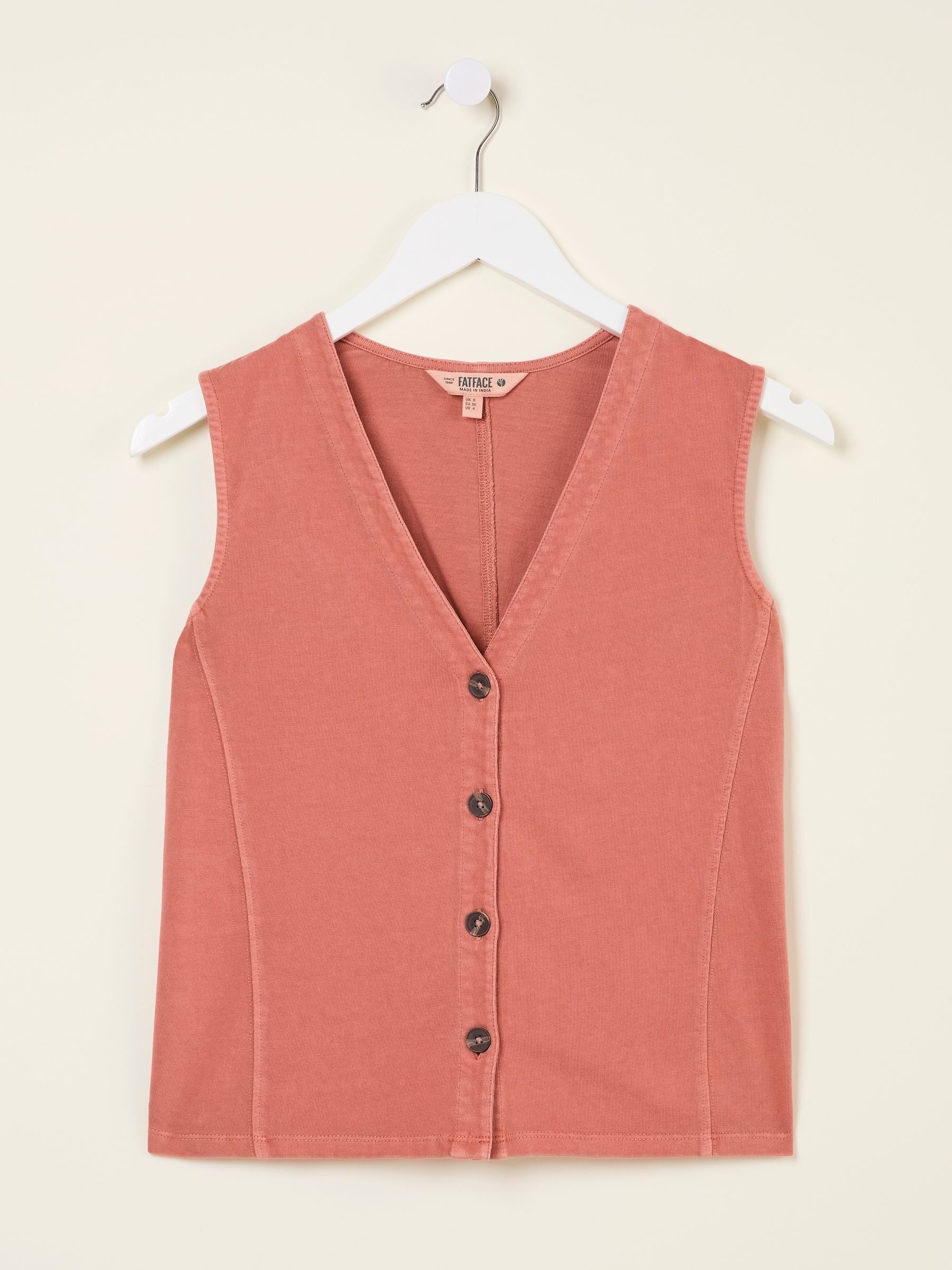 Joni Rose Pink Jersey Waistcoat