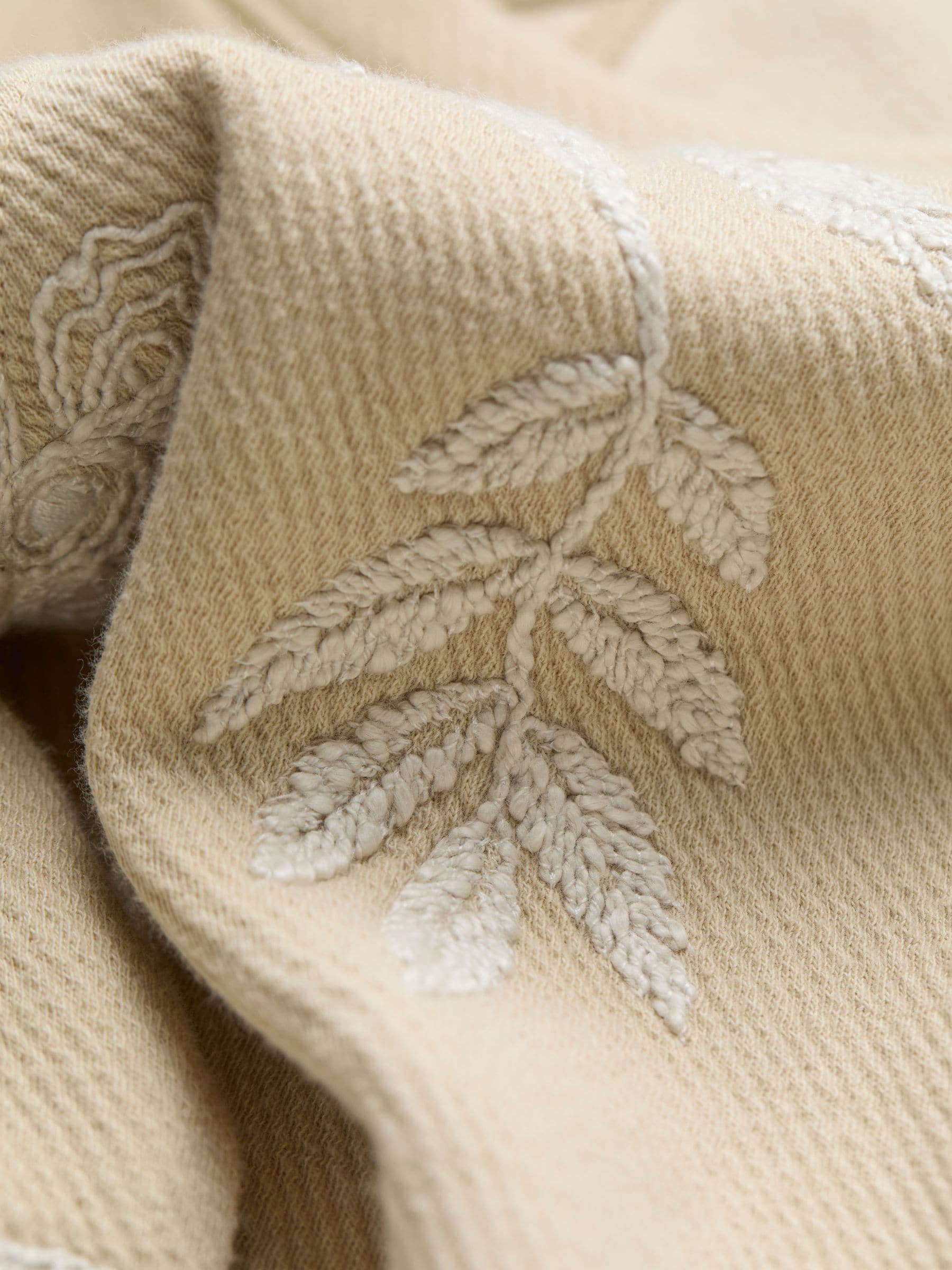 Ellie Natural Embroidered Crew Sweatshirt