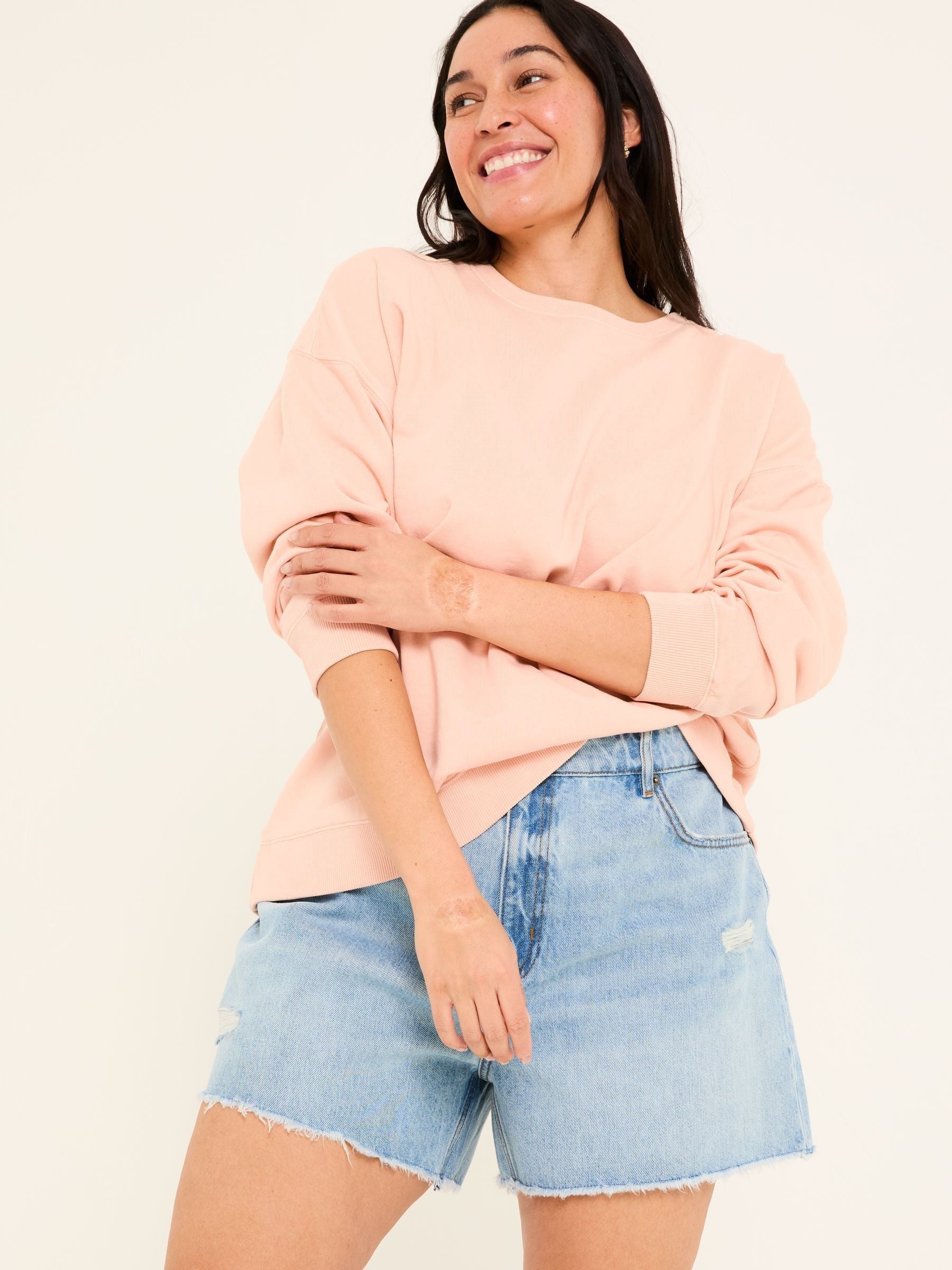 Georgia Coral Pink Crew Sweatshirt