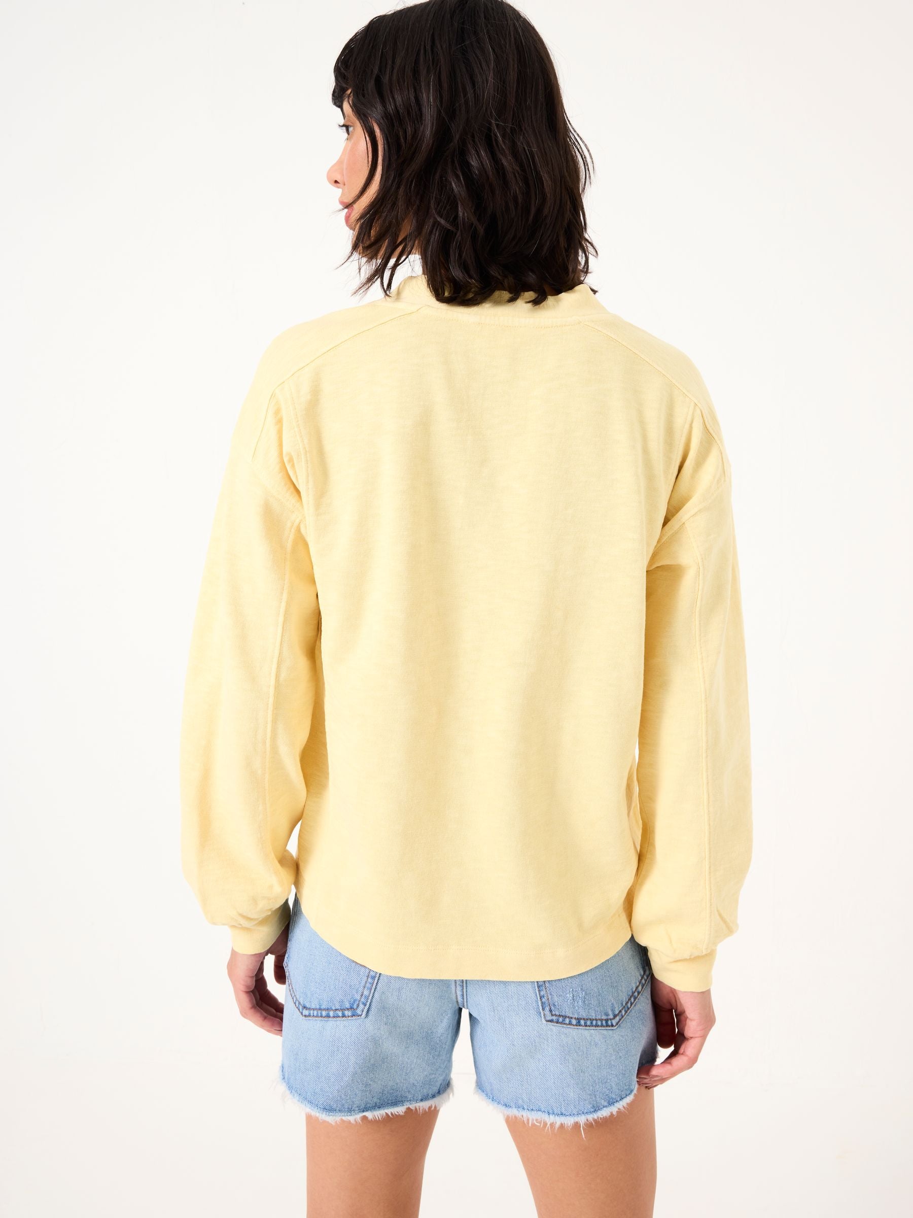 Gigi Light Yellow V Neck Sweatshirt