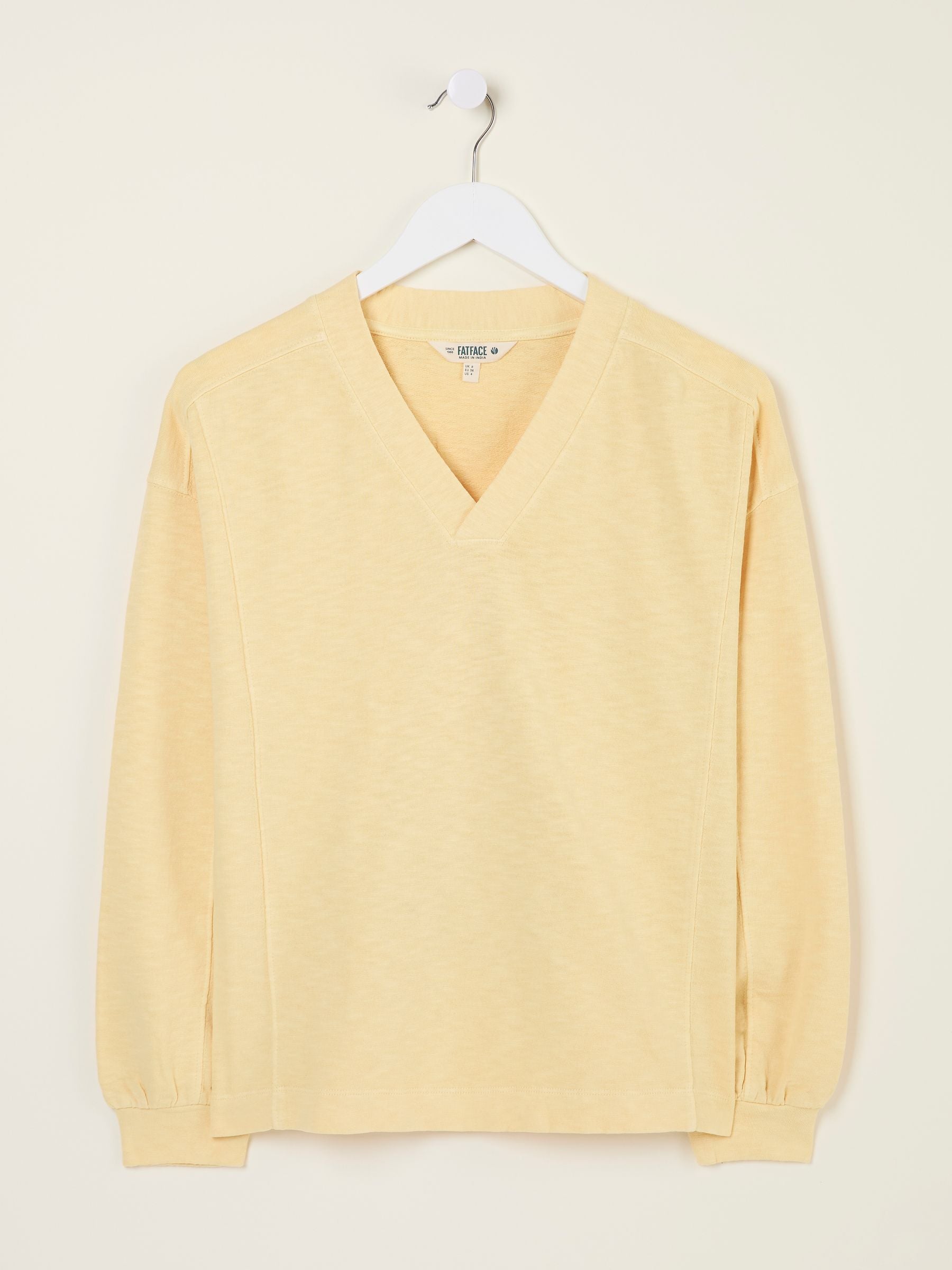 Gigi Light Yellow V Neck Sweatshirt