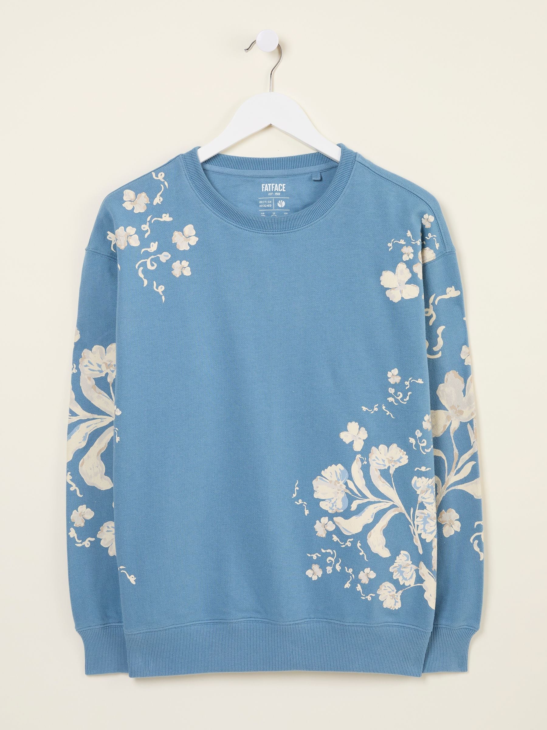 Georgia Blue Floral Print Crew Sweatshirt
