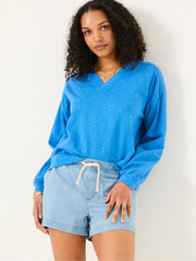 Gigi Mid Blue V Neck Sweatshirt
