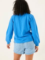 Gigi Mid Blue V Neck Sweatshirt