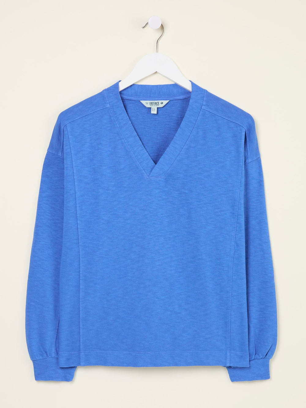 Gigi Mid Blue V Neck Sweatshirt