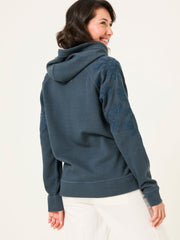 Ellie Dark Vintage Blue Embroidered Hoodie