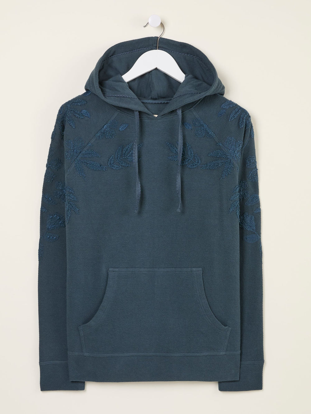 Ellie Dark Vintage Blue Embroidered Hoodie
