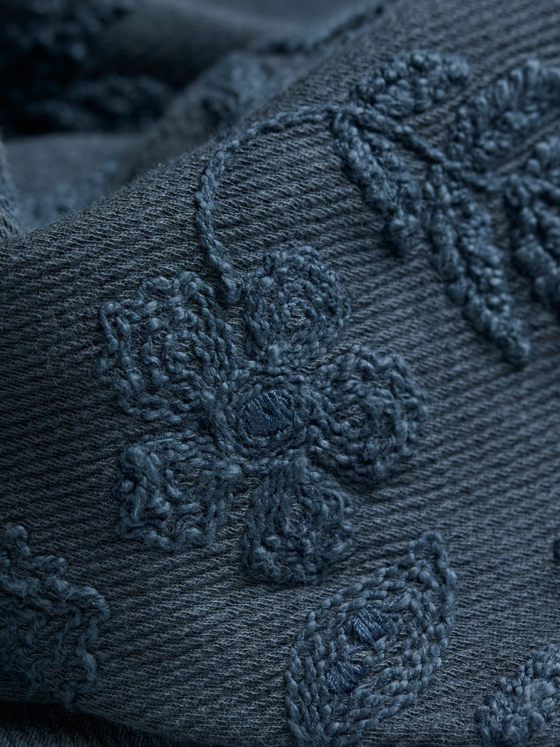 Ellie Dark Vintage Blue Embroidered Hoodie