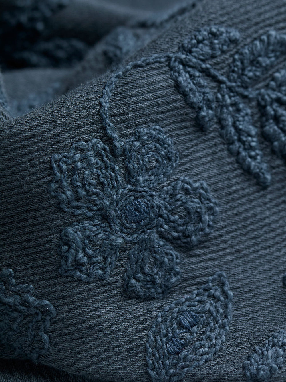 Ellie Dark Vintage Blue Embroidered Hoodie