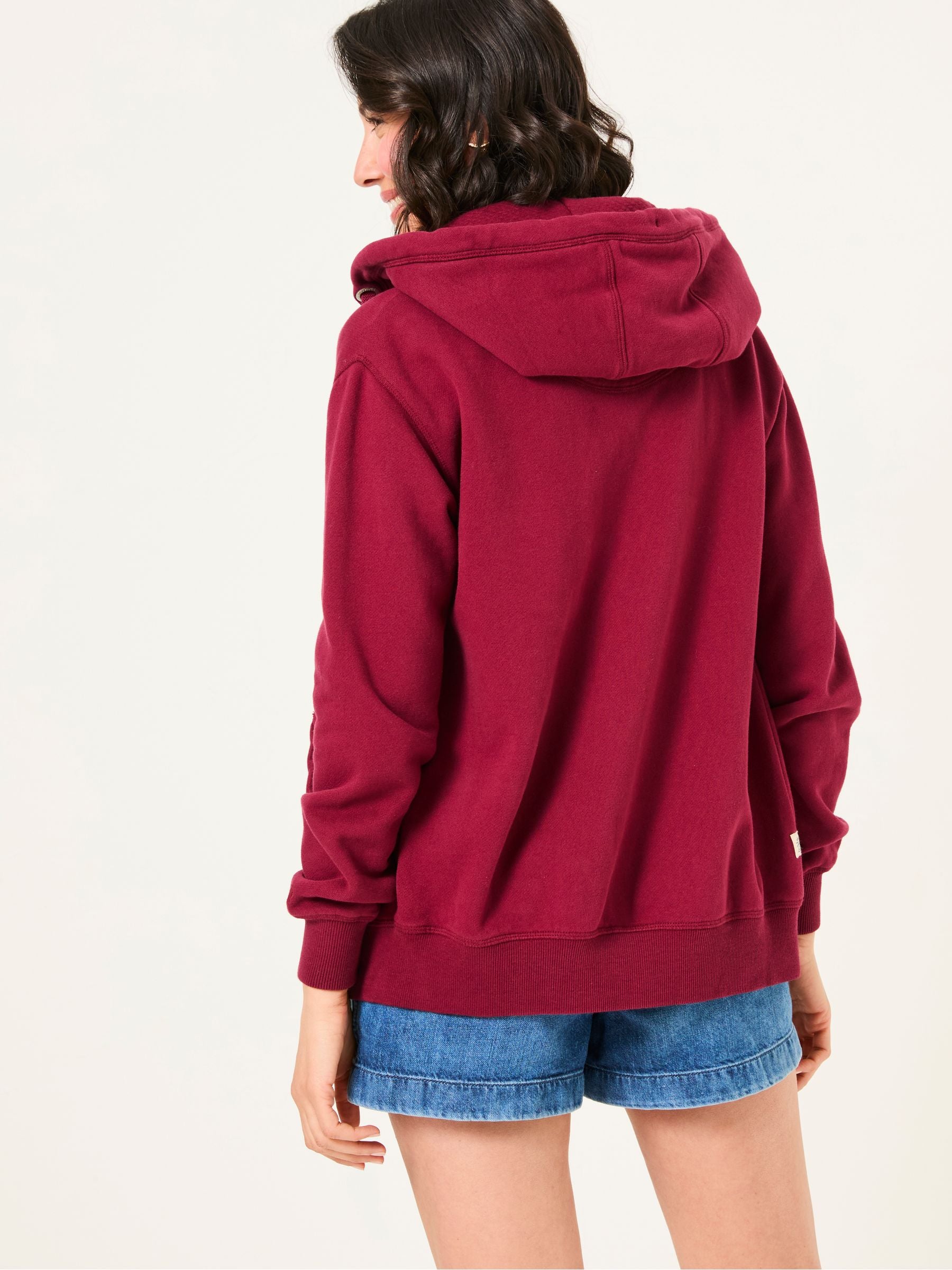 Amy Burgundy Red Zip Through Hoodie