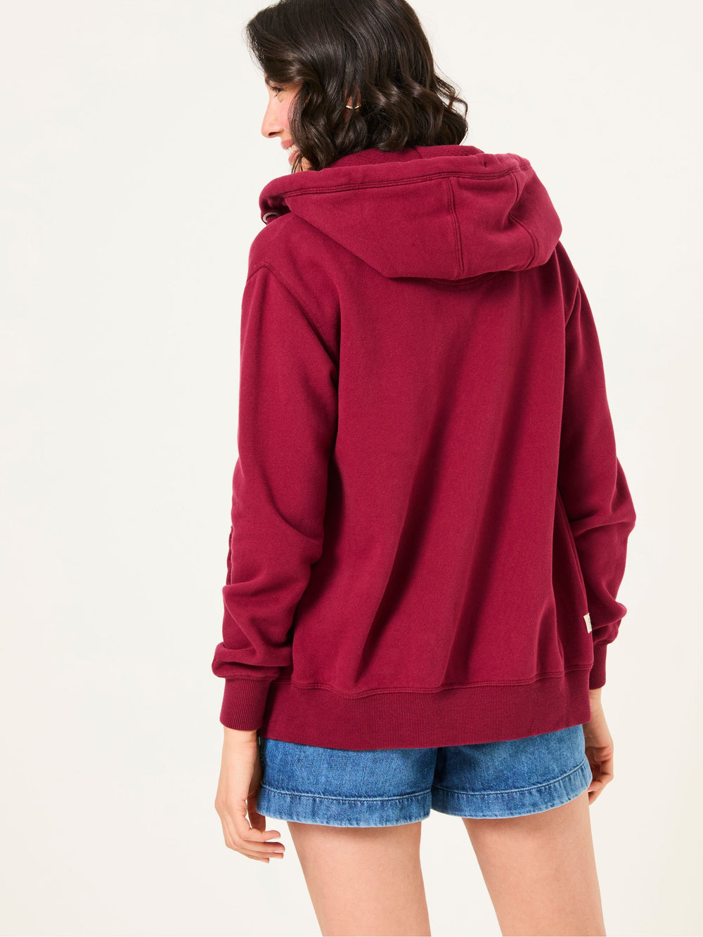 Amy Burgundy Red Zip Through Hoodie