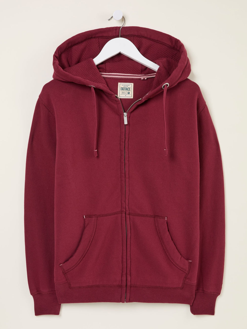 Amy Burgundy Red Zip Through Hoodie