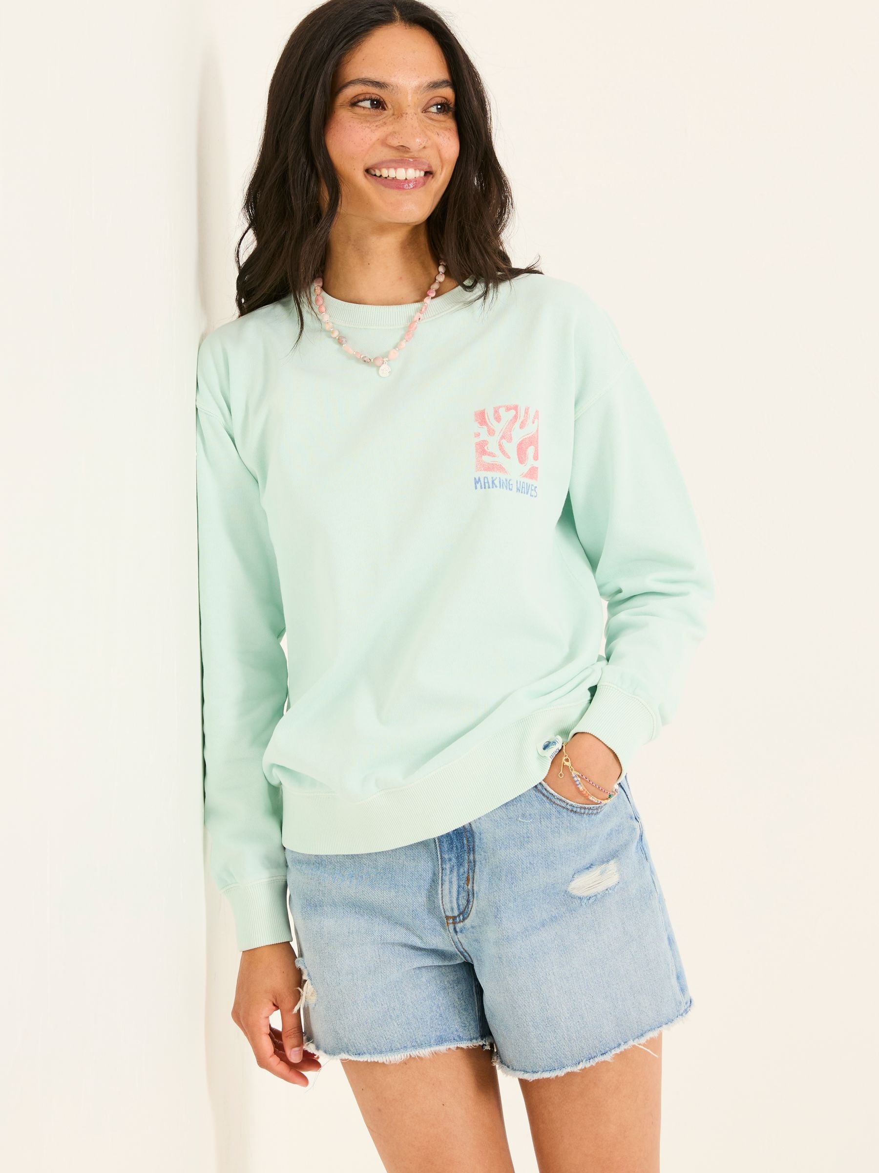Georgia Mint Green MCS Graphic Crew Sweatshirt