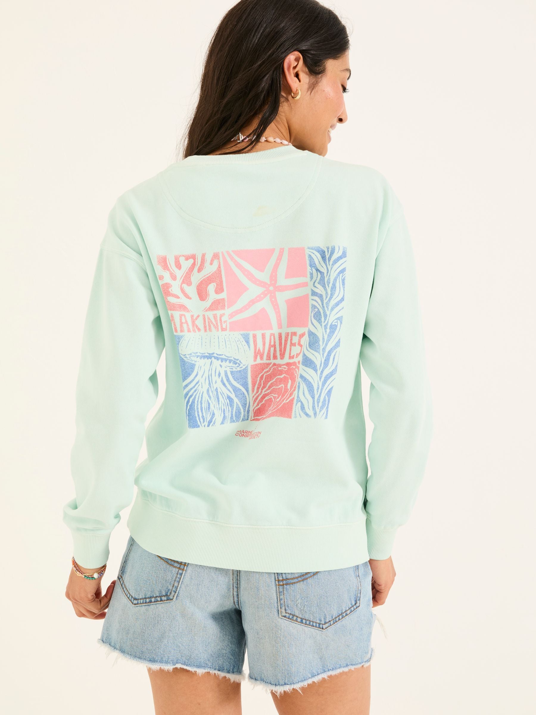 Georgia Mint Green MCS Graphic Crew Sweatshirt