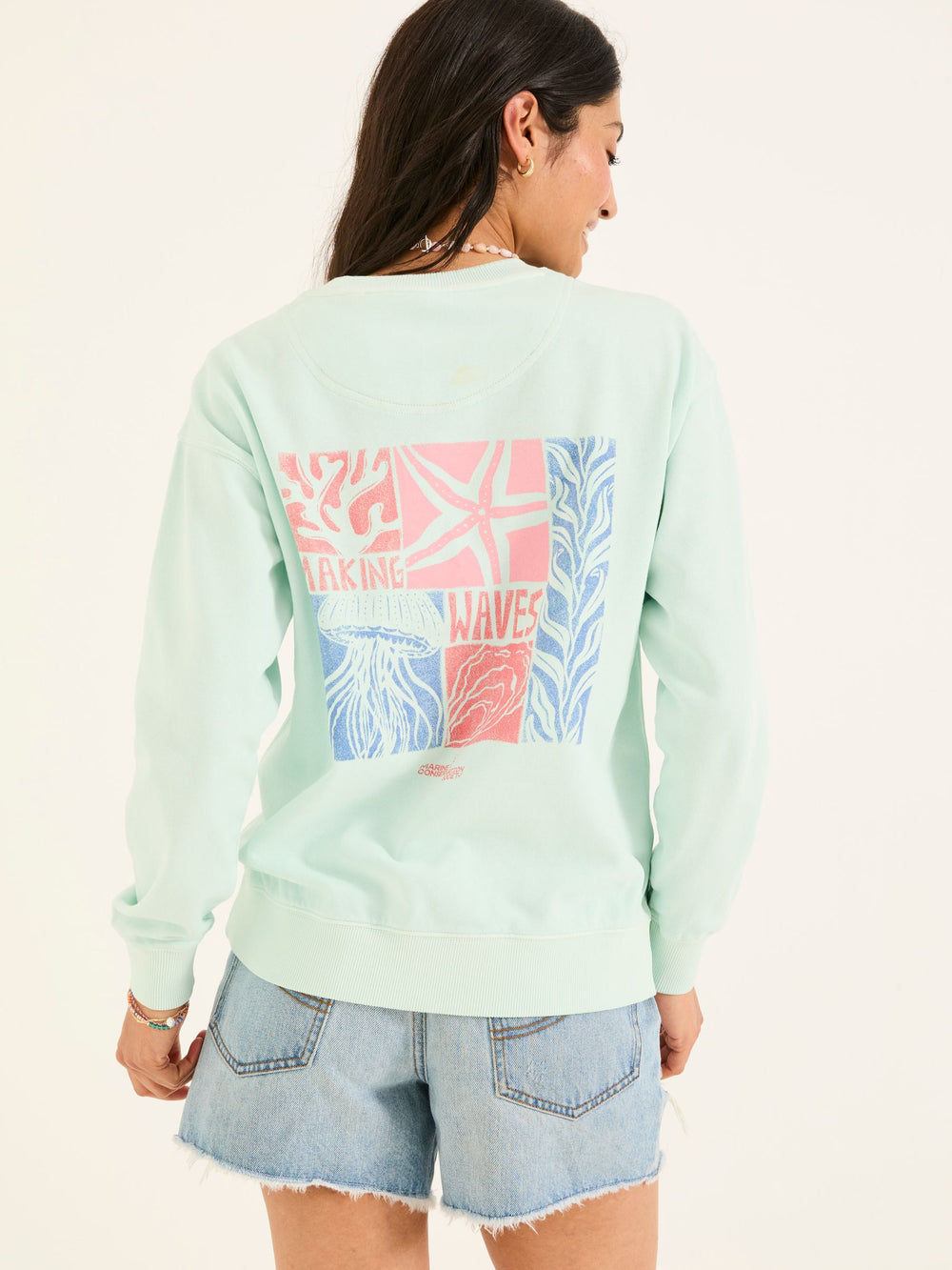 Georgia Mint Green MCS Graphic Crew Sweatshirt