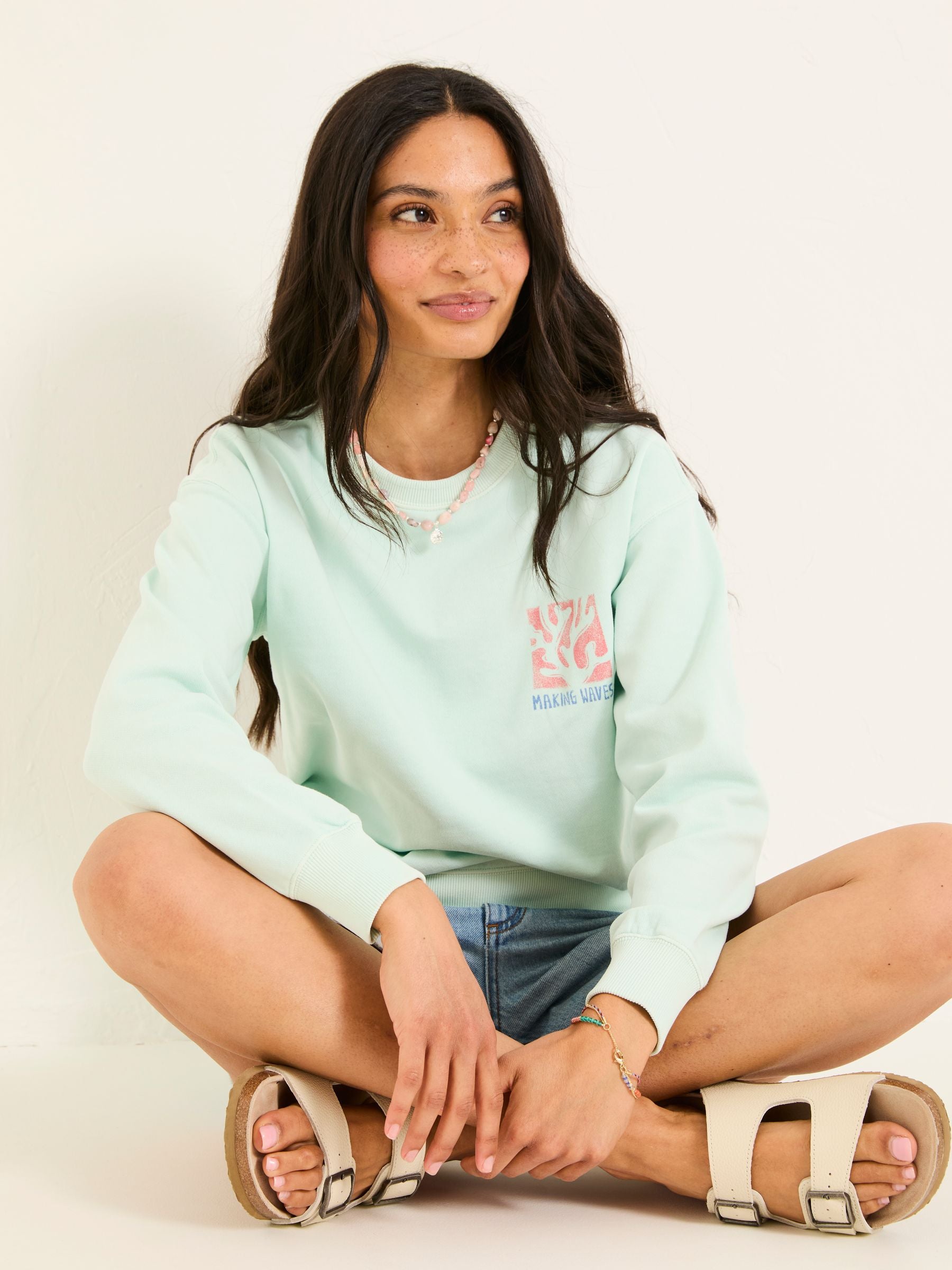 Georgia Mint Green MCS Graphic Crew Sweatshirt