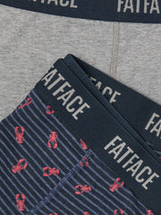 Grey & Navy Lobster Classic Boxers 2 Pack