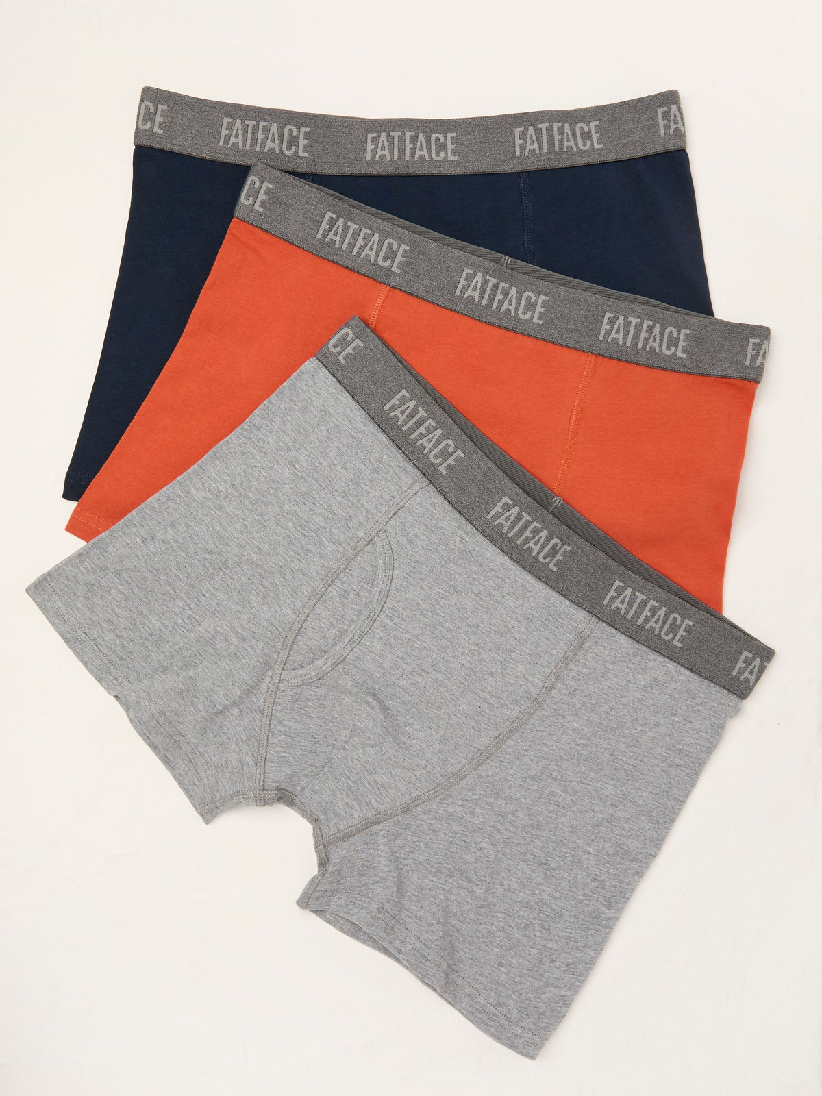 Grey/Orange/Navy Classic Boxers 3 Pack