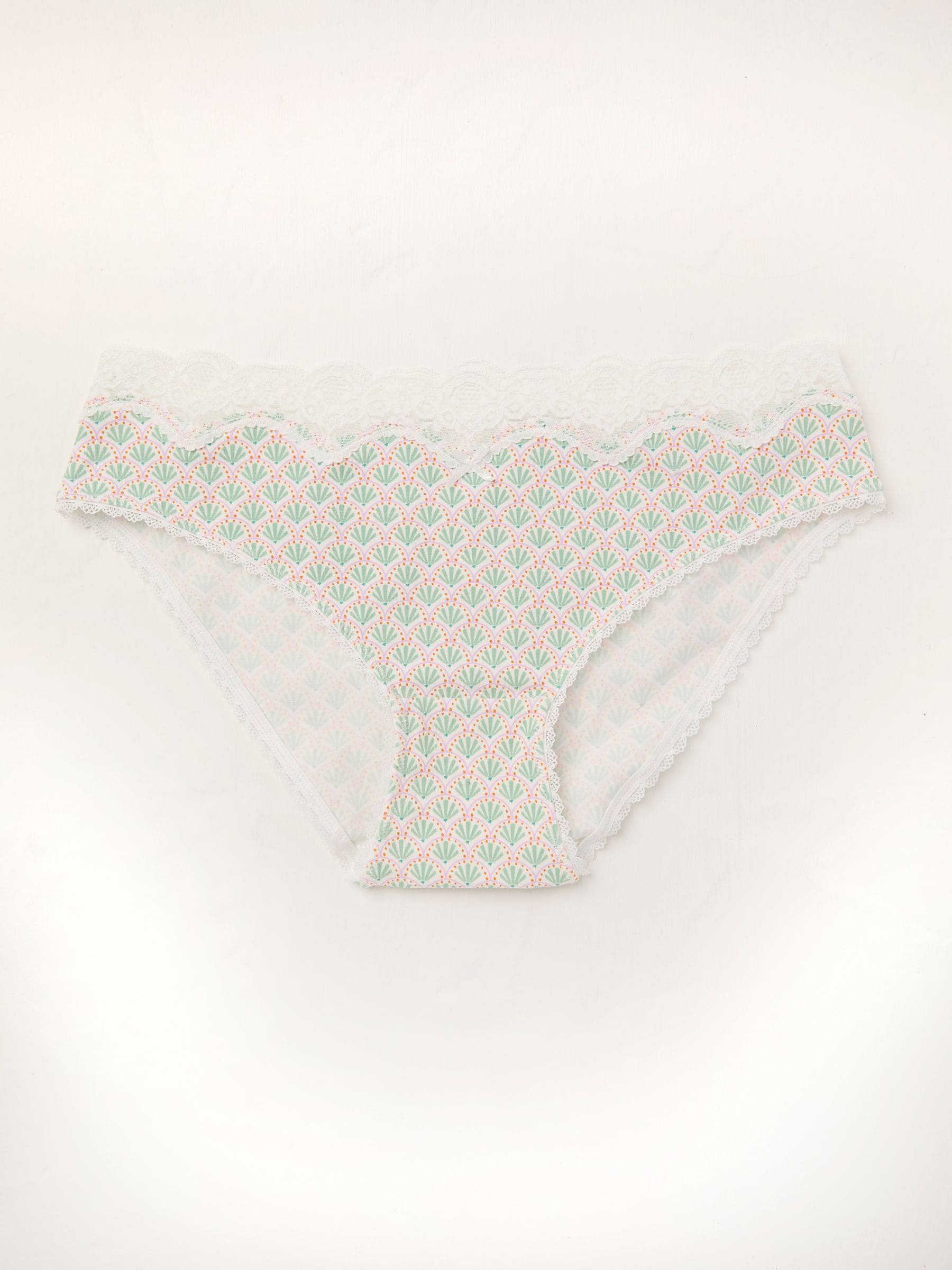 Green Geometric Print Mini Knickers