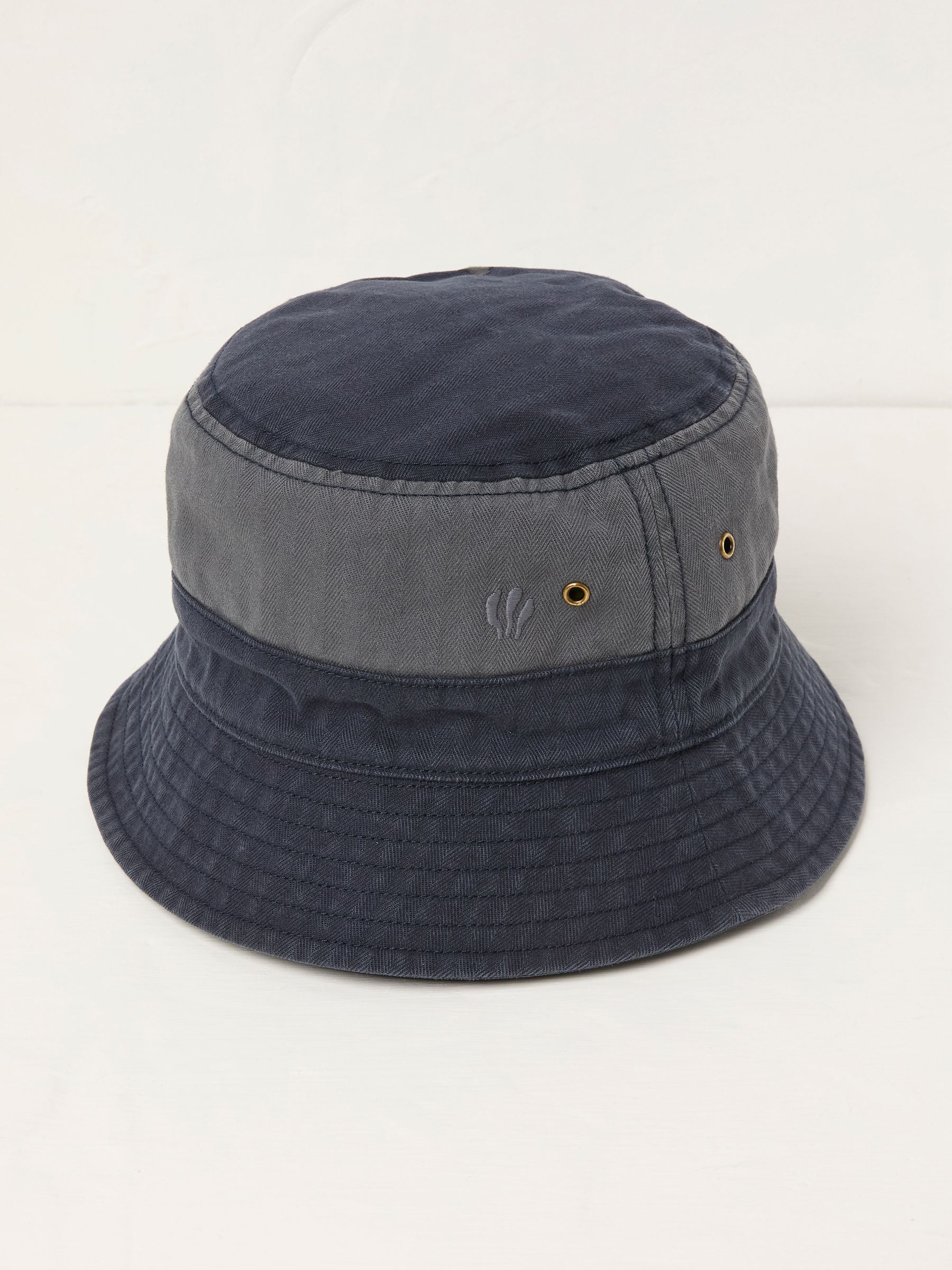 Navy Blue Colourblock Bucket 100% Cotton Hat