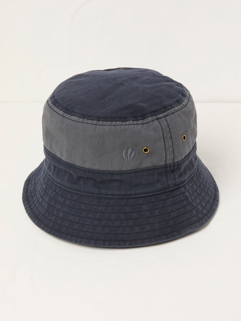 Navy Blue Colourblock Bucket 100% Cotton Hat
