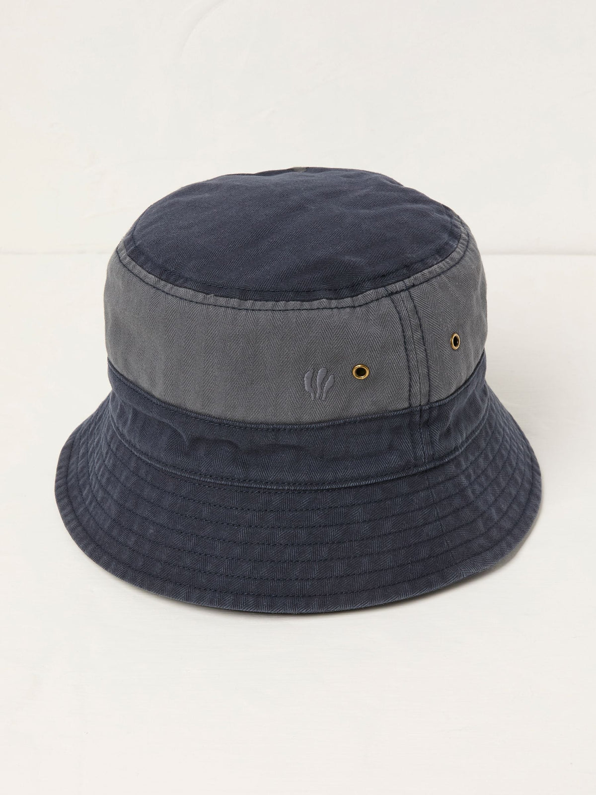 Navy Blue Colourblock Bucket 100% Cotton Hat