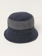 Navy Blue Colourblock Bucket 100% Cotton Hat