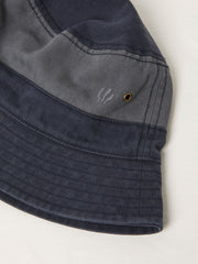 Navy Blue Colourblock Bucket 100% Cotton Hat