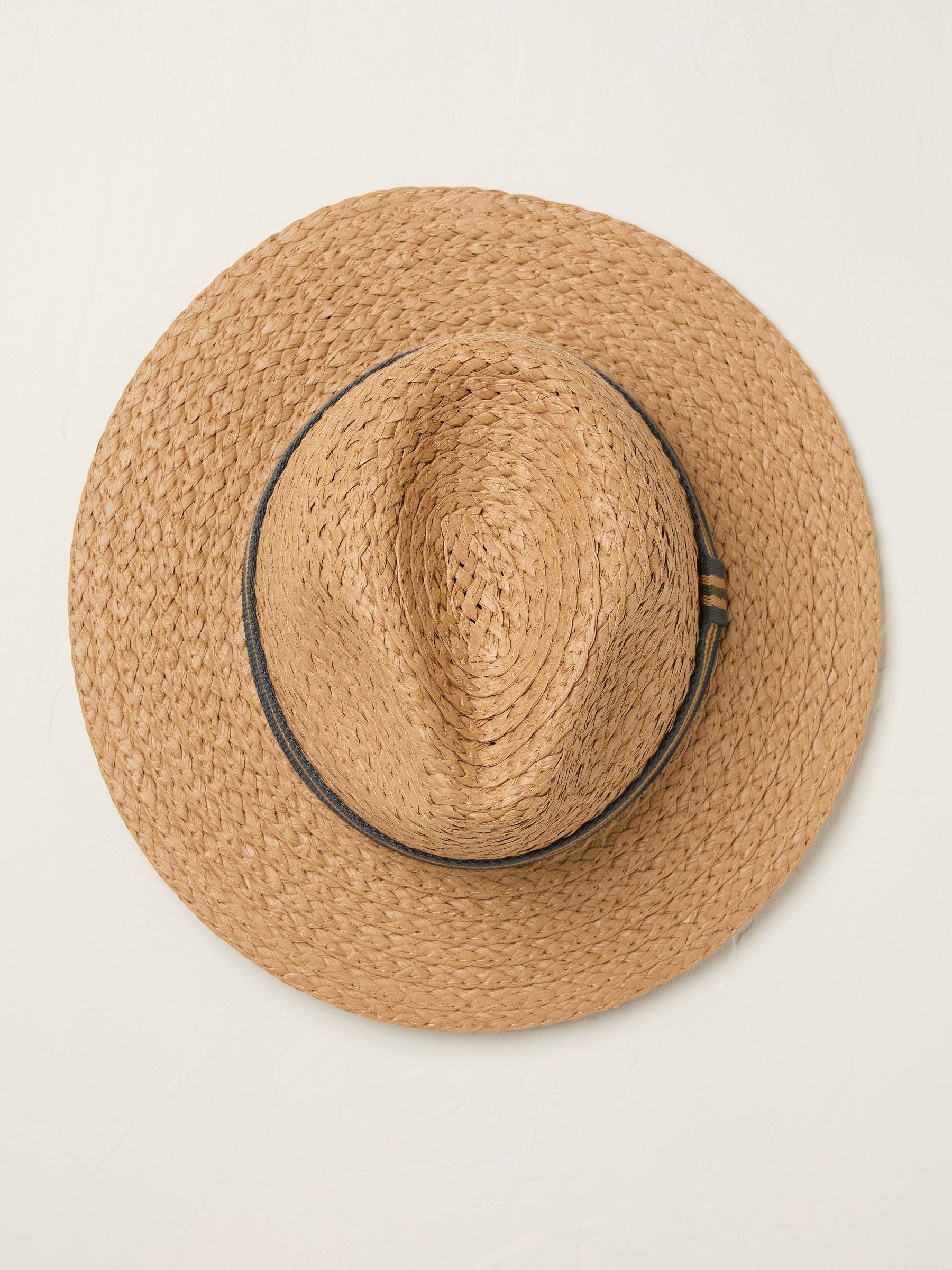 Natural Stripes Detail Fedora Straw Hat