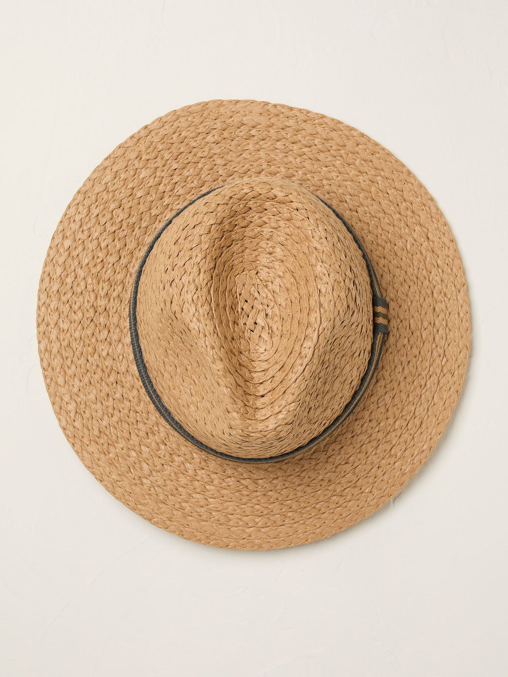 Natural Stripes Detail Fedora Straw Hat