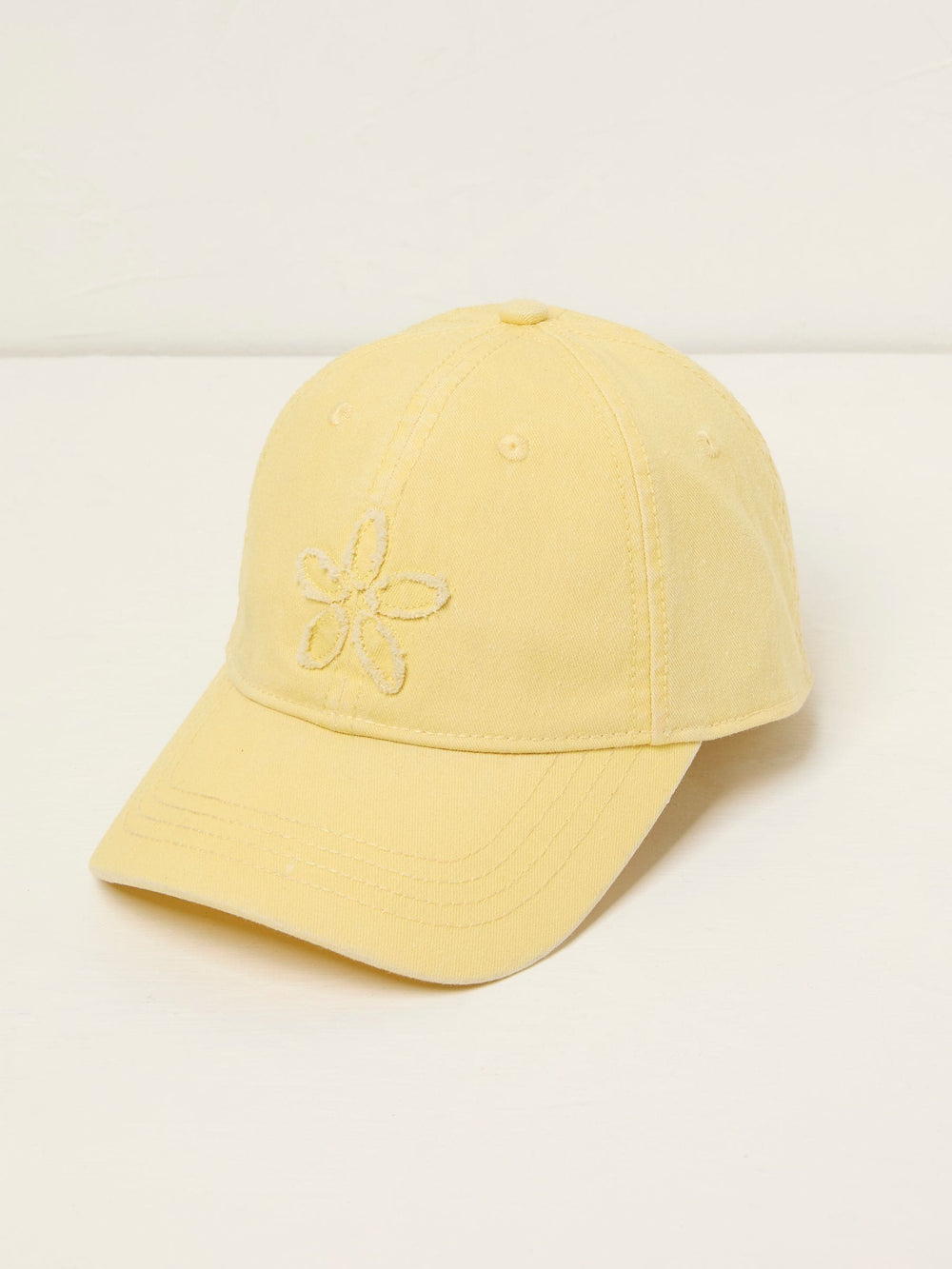 Yellow Flower Detail 100% Cotton Cap