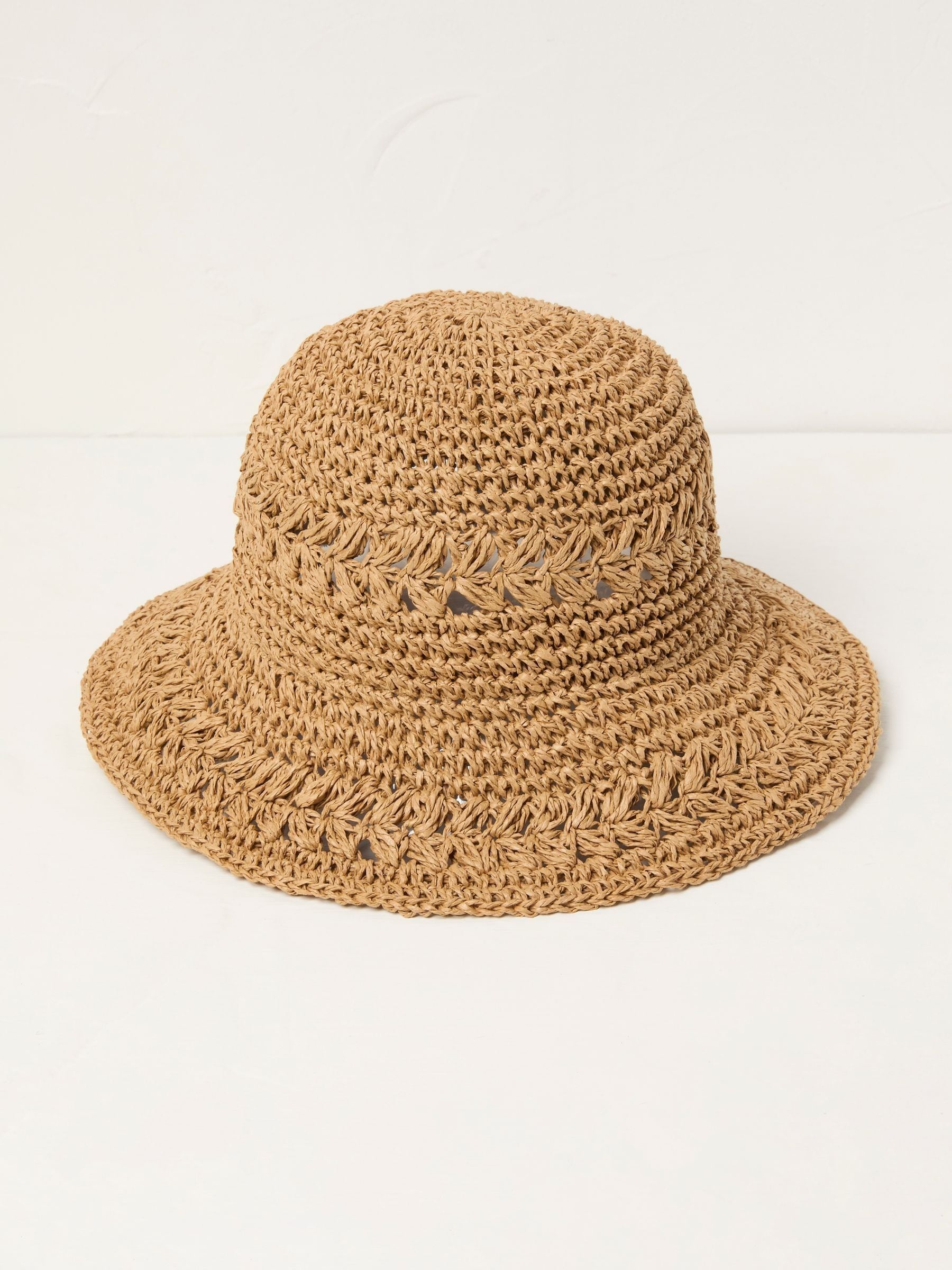Natural Pattern Straw Bucket Hat