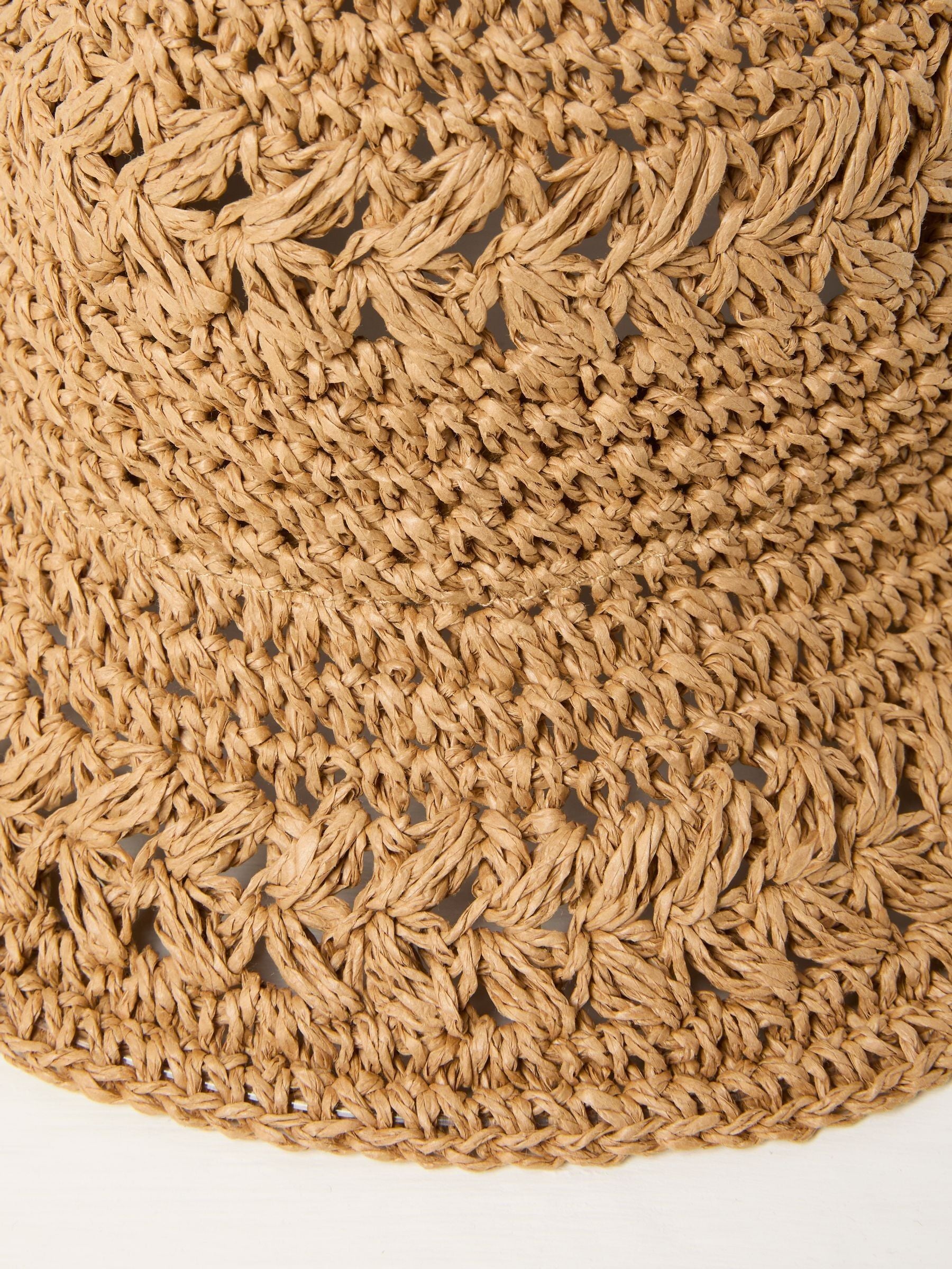 Natural Pattern Straw Bucket Hat